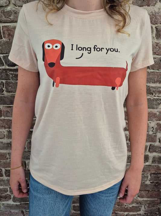 Dames t-shirt 'I long for you'
