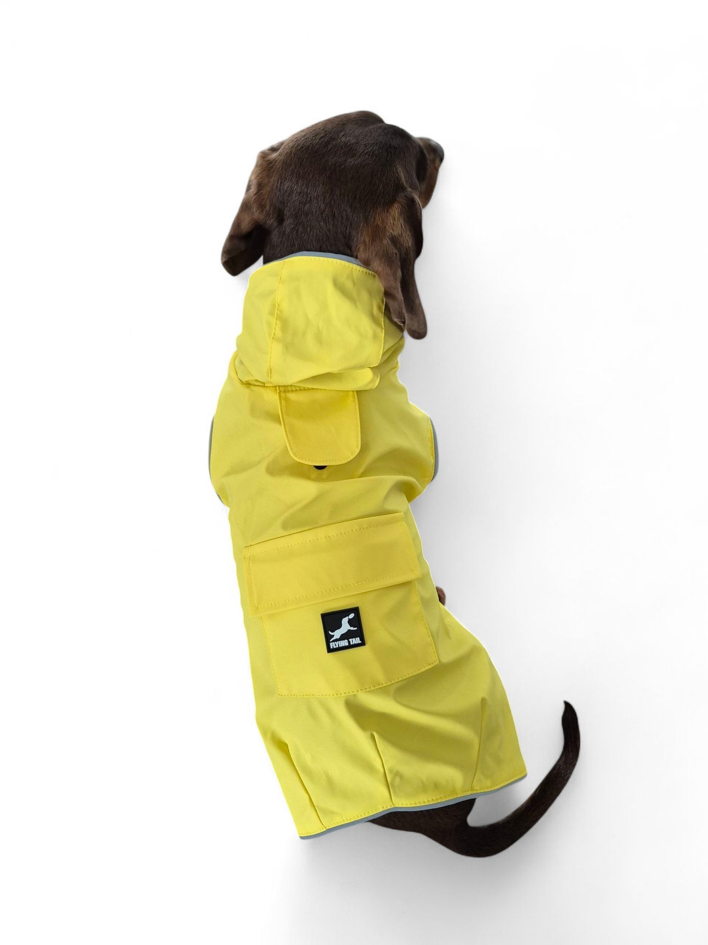 Teckel regenjas met capuchon