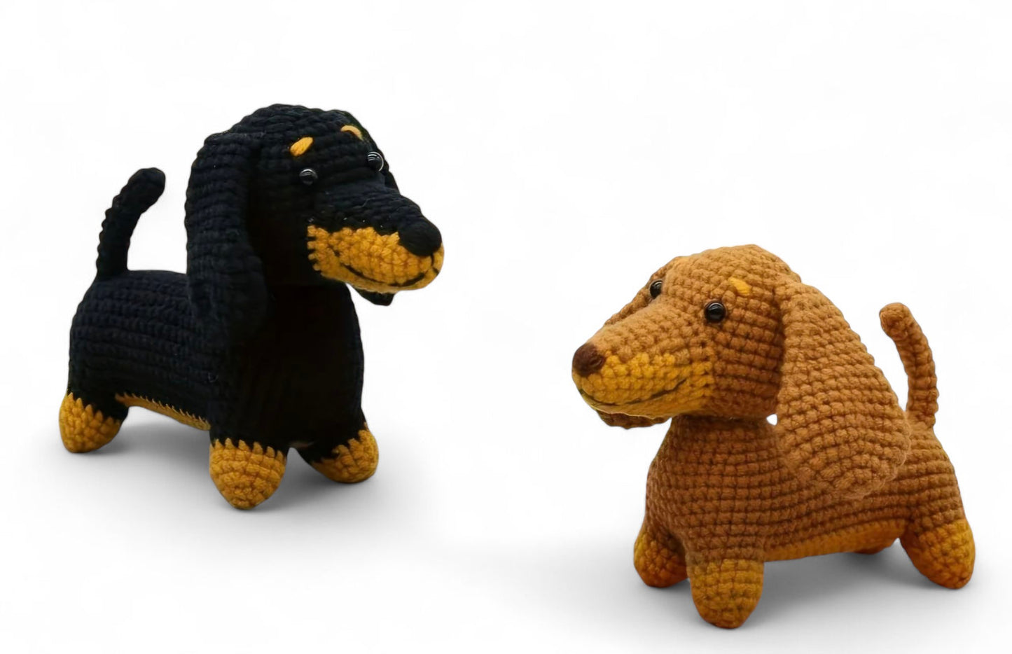 DIY haakpakket chocotan en black & tan teckel staand