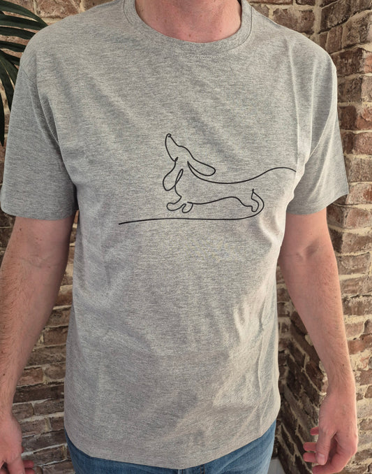 Heren teckel t-shirt