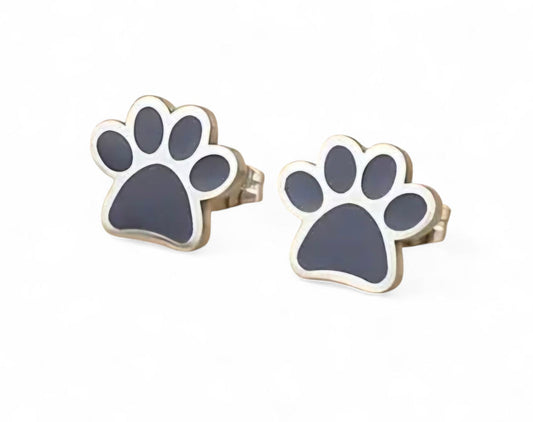 Oorstekers (rvs) met hondenpootjes