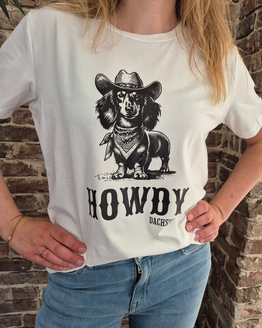 Dames t-shirt Howdy Dachshund langhaar