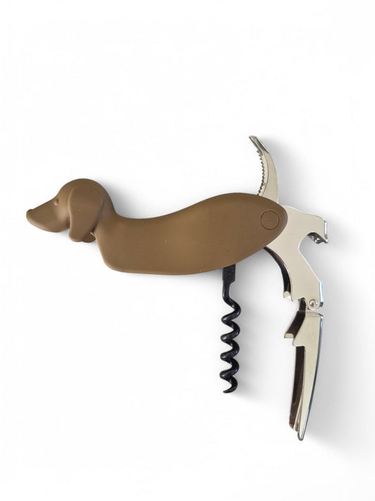 Teckel flesopener & kurkentrekker in één!