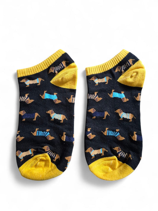 Teckel enkelsokken zwart/geel 35-38