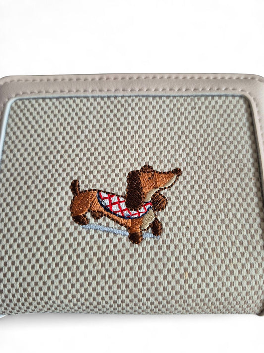 Superleuke teckel portemonnee beige