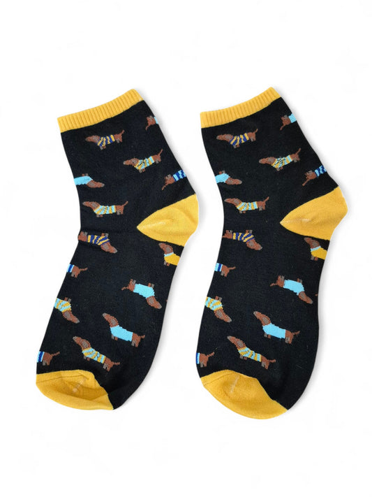 Teckelsokken zwart/geel 35-38