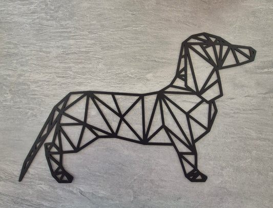 Abstracte teckel wandversiering