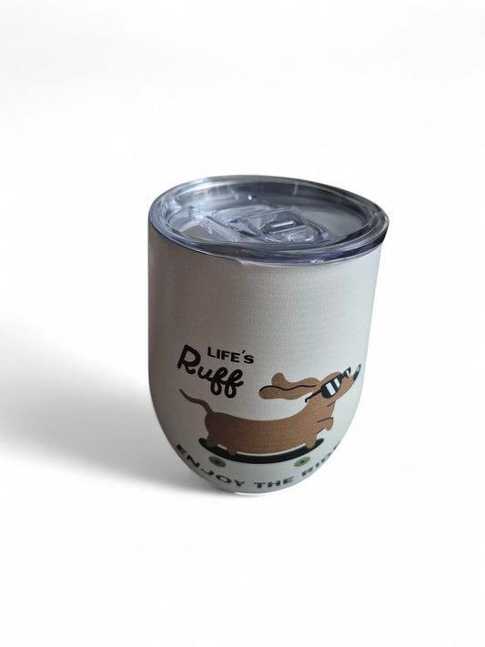 Thermos koffiemok 'Life's ruff, enjoy the ride'