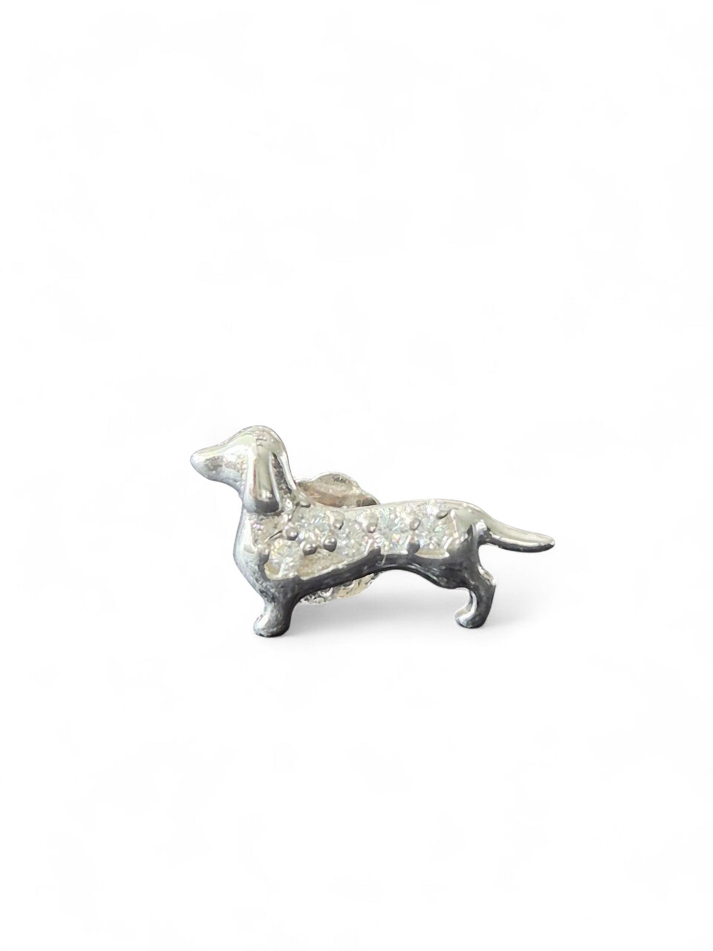 Fijne sterling silver teckel oorstekers