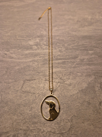 Mooie rvs teckel ketting