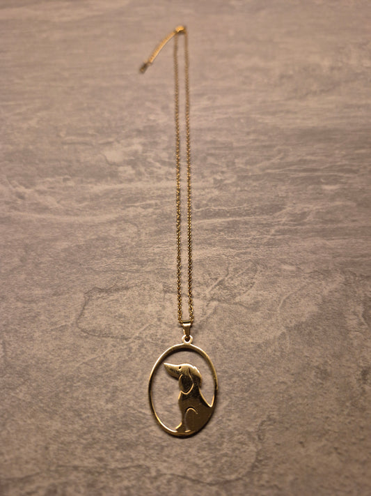 Mooie rvs teckel ketting