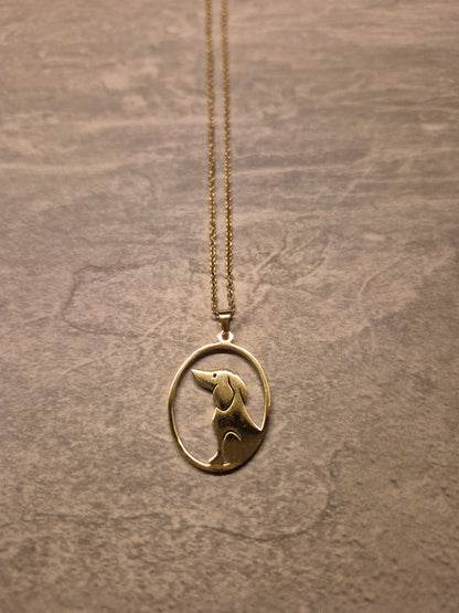 Mooie rvs teckel ketting