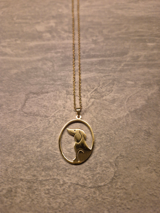 Mooie rvs teckel ketting