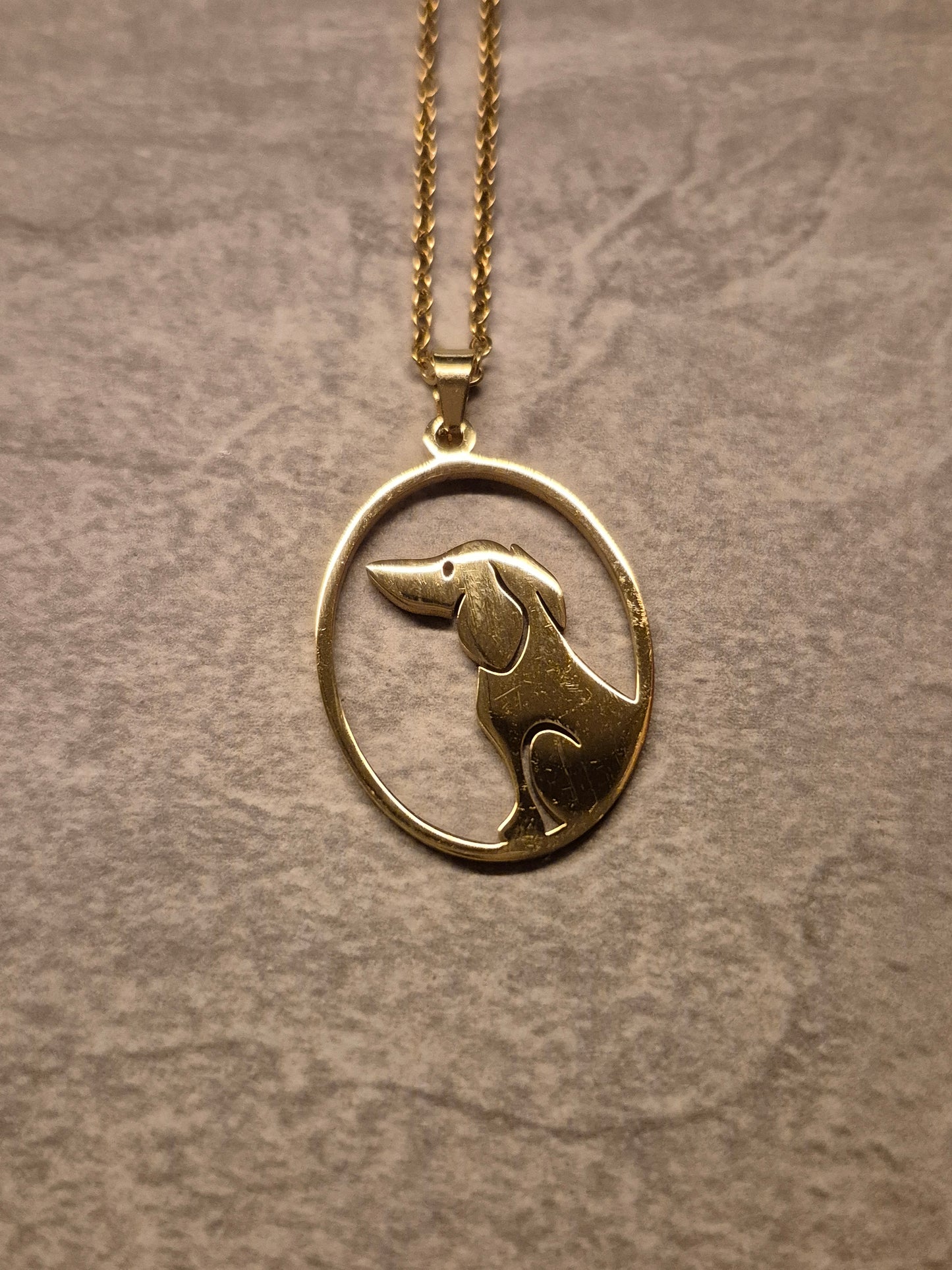 Mooie rvs teckel ketting