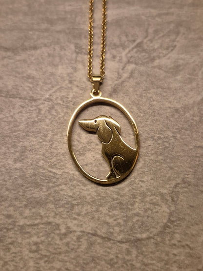 Mooie rvs teckel ketting