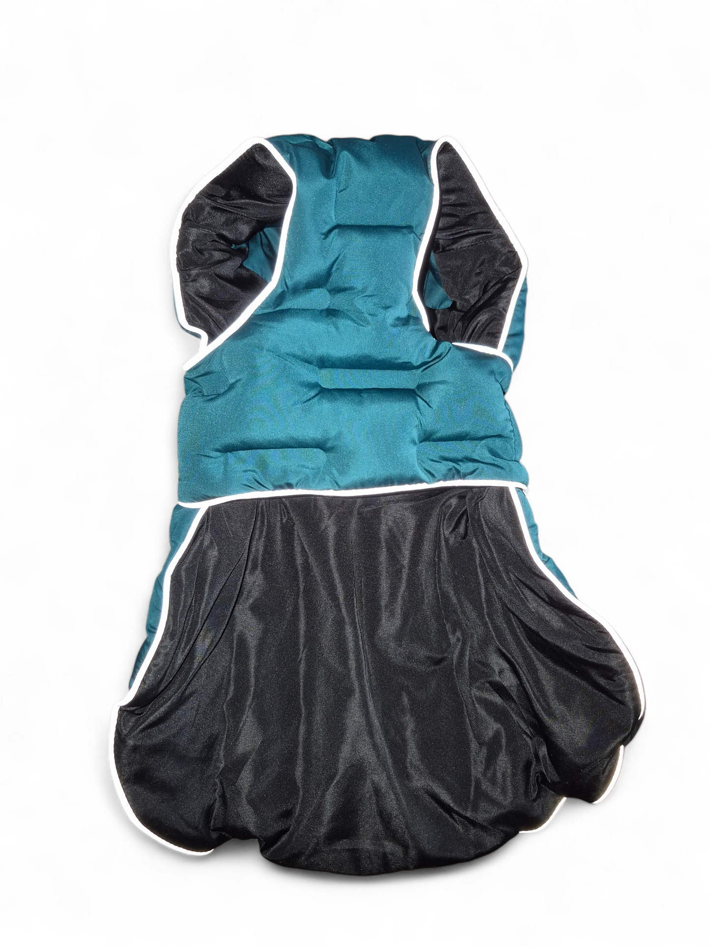 Gevoerde petrol hondenjas met klittenband