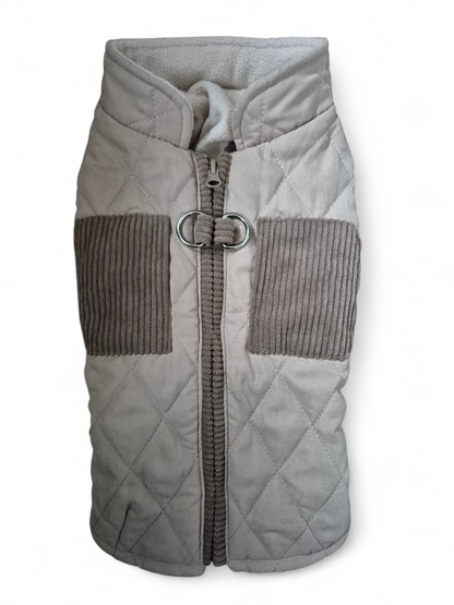 Beige hondenjas met zakjes