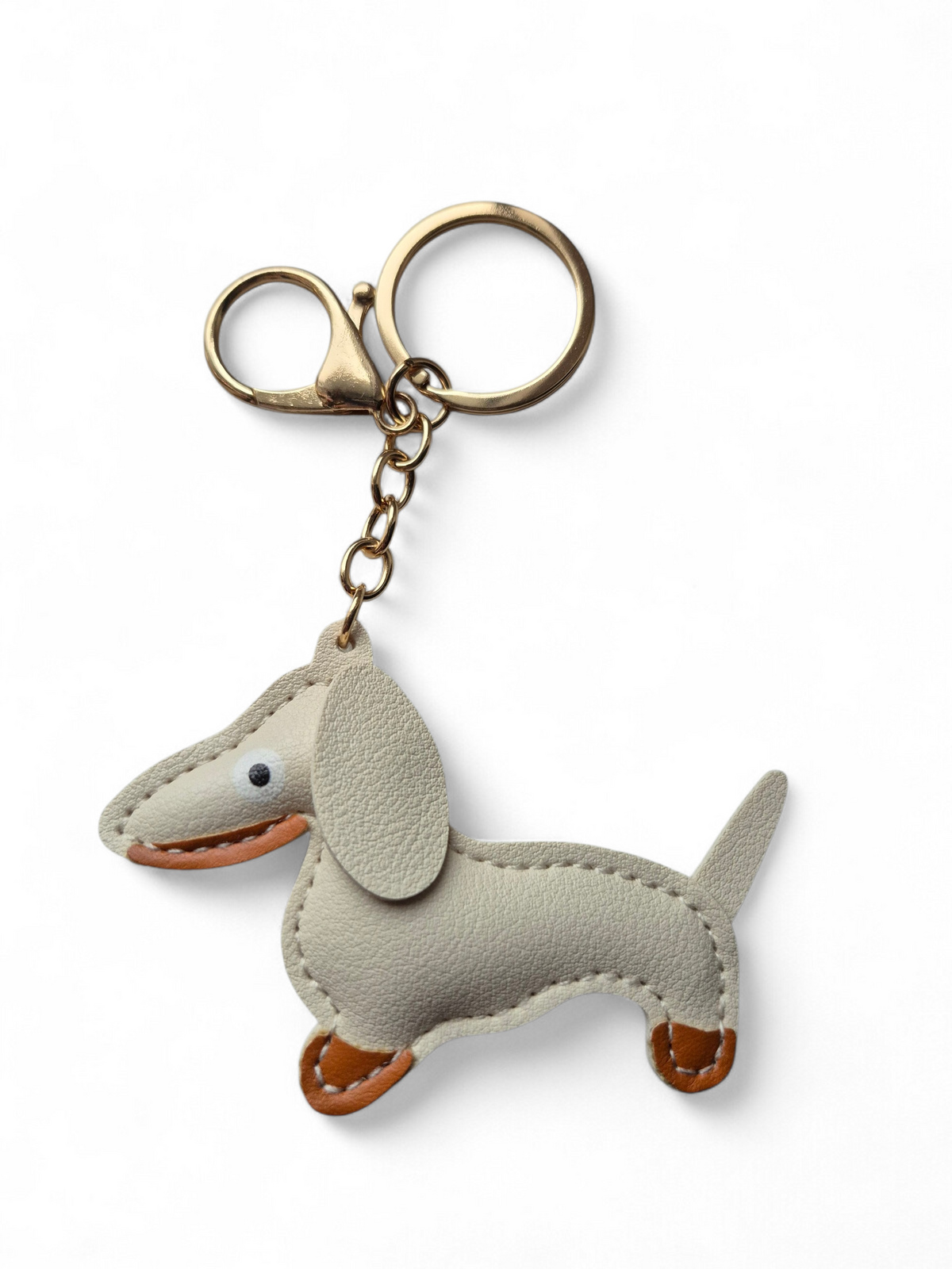Leuke lederlook teckel sleutelhanger