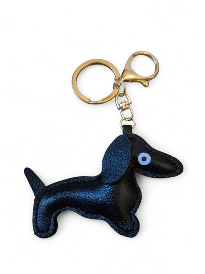 Leuke lederlook teckel sleutelhanger