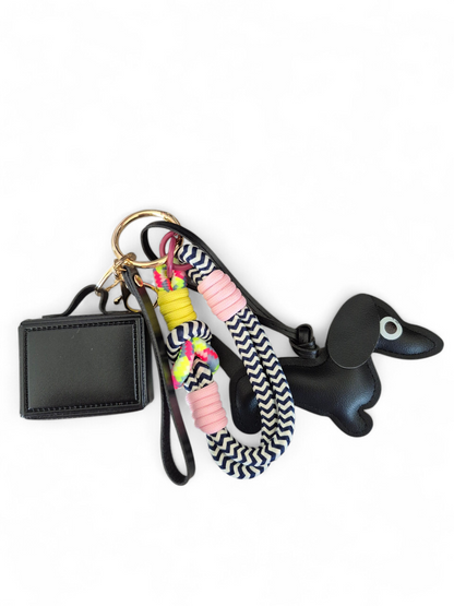 Teckel bag charm met mini handtas