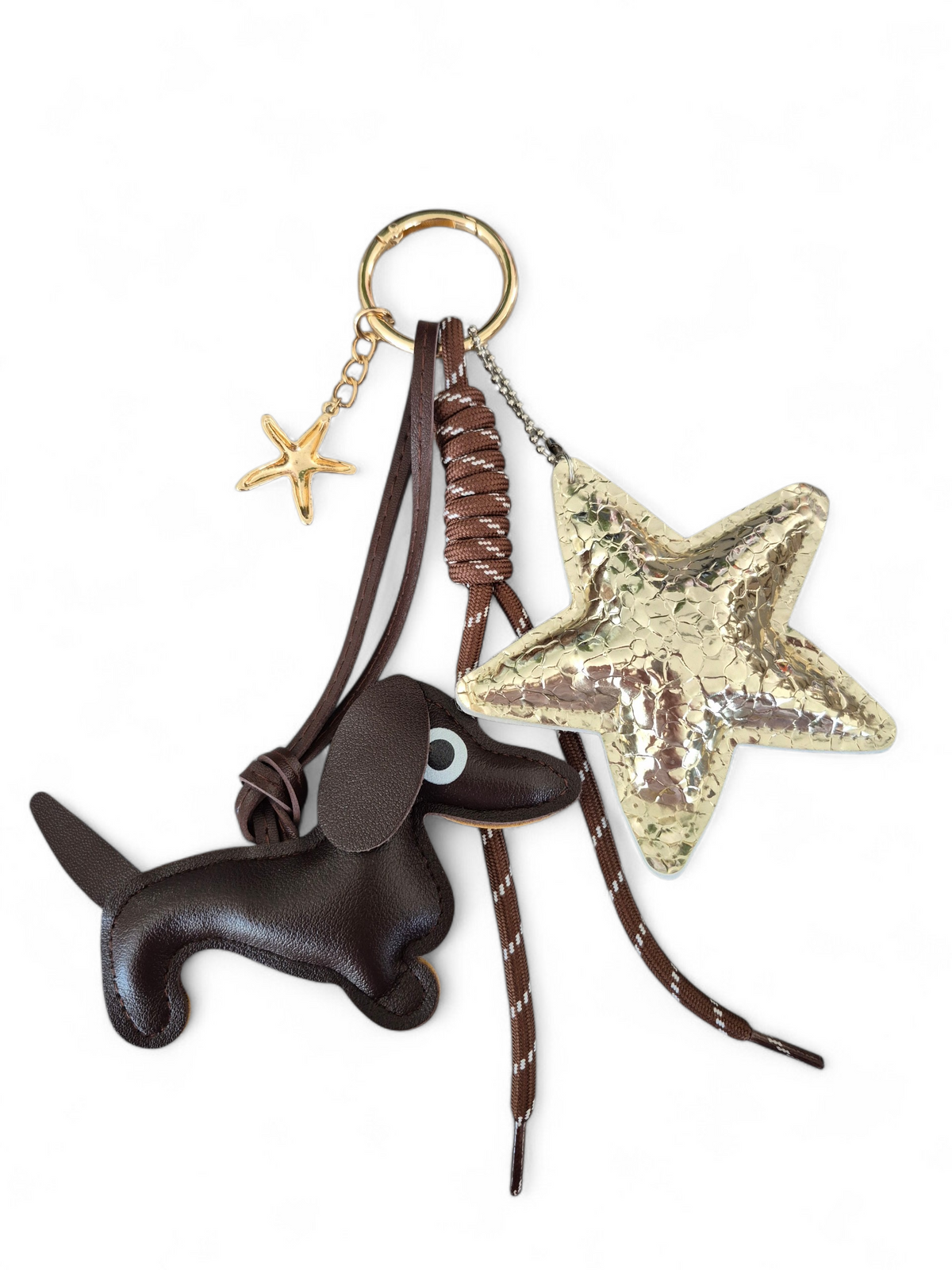 Teckel bag charm chocotan star