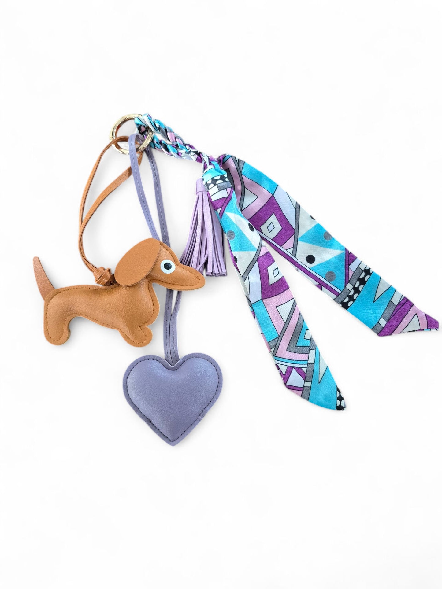 Teckel bag charm 'red' and purple
