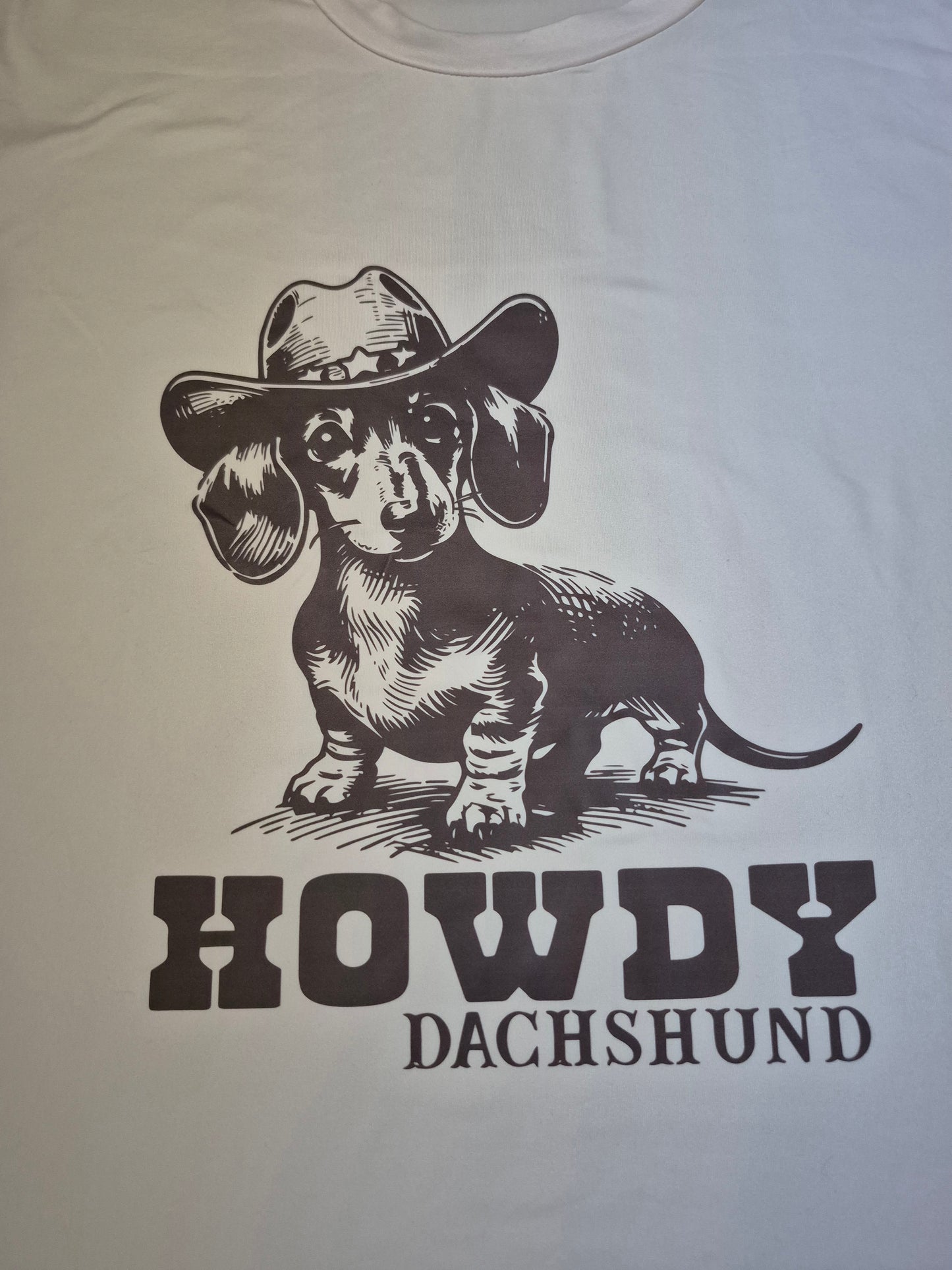 Dames t-shirt Howdy Dachshund korthaar