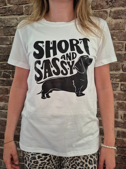 Dames t-shirt 'Short and Sassy'