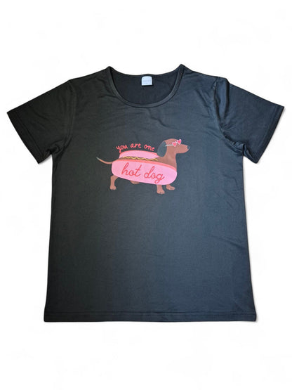 Dames t-shirt 'You are one hot dog'