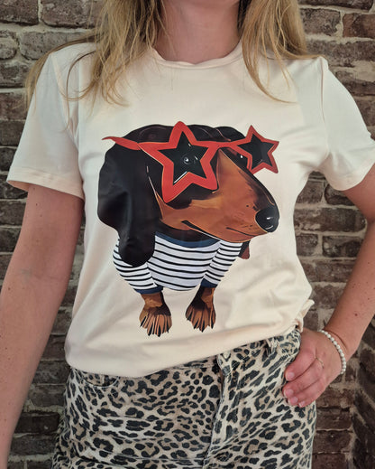 Dames t-shirt star-dachs