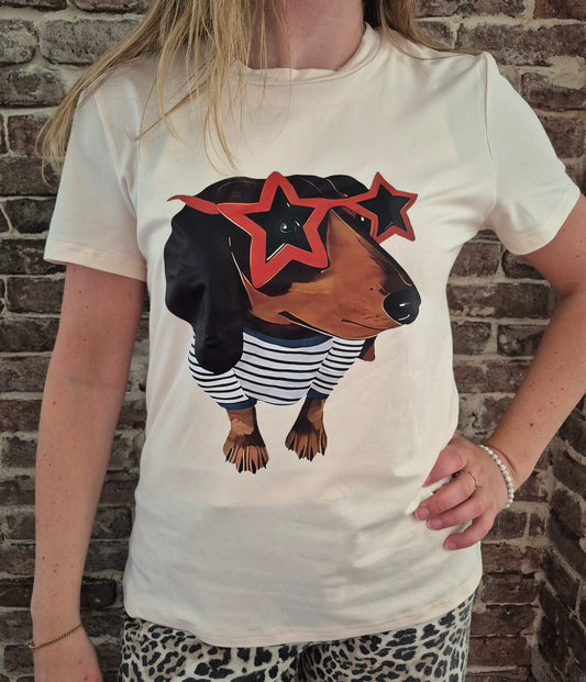 Dames t-shirt star-dachs