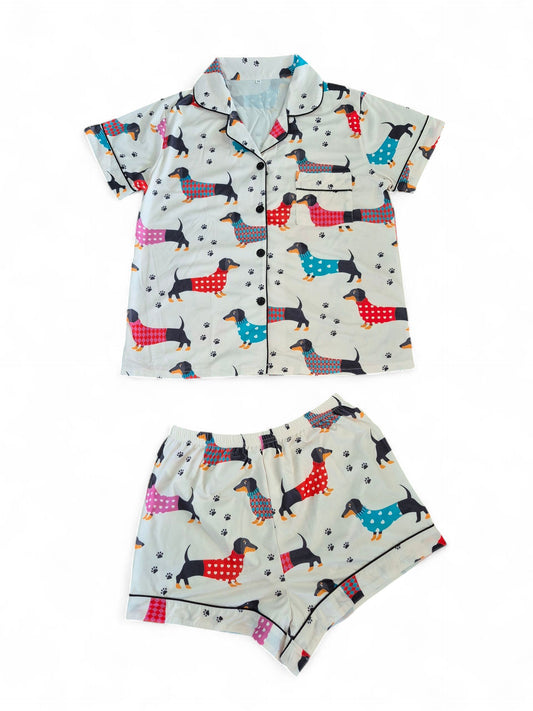 Dames pyjama met vrolijke black & tans