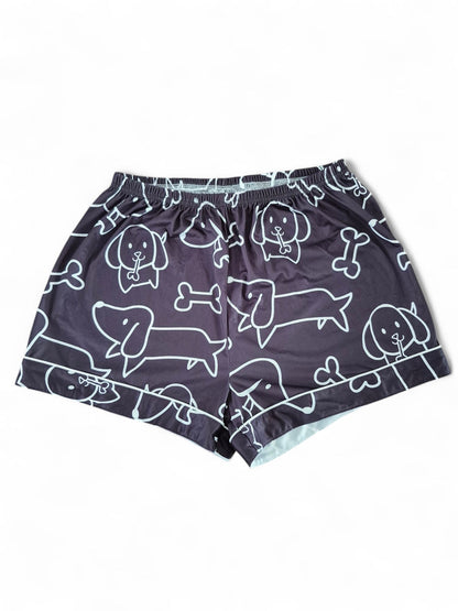 Teckel dames pyjama zwart-wit