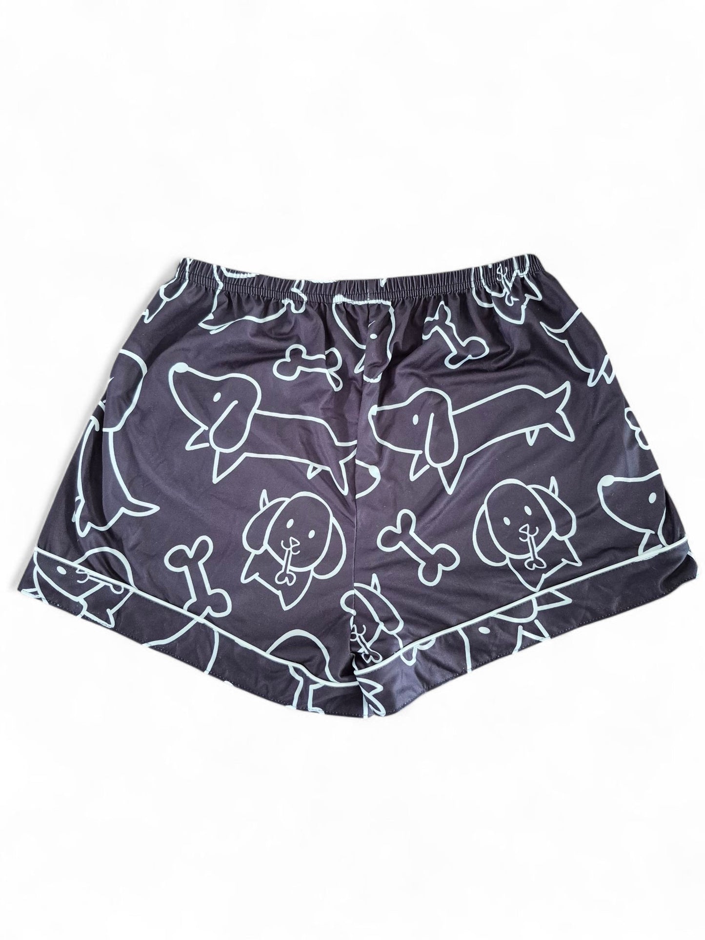 Teckel dames pyjama zwart-wit