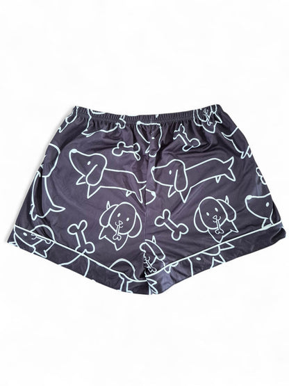 Teckel dames pyjama zwart-wit