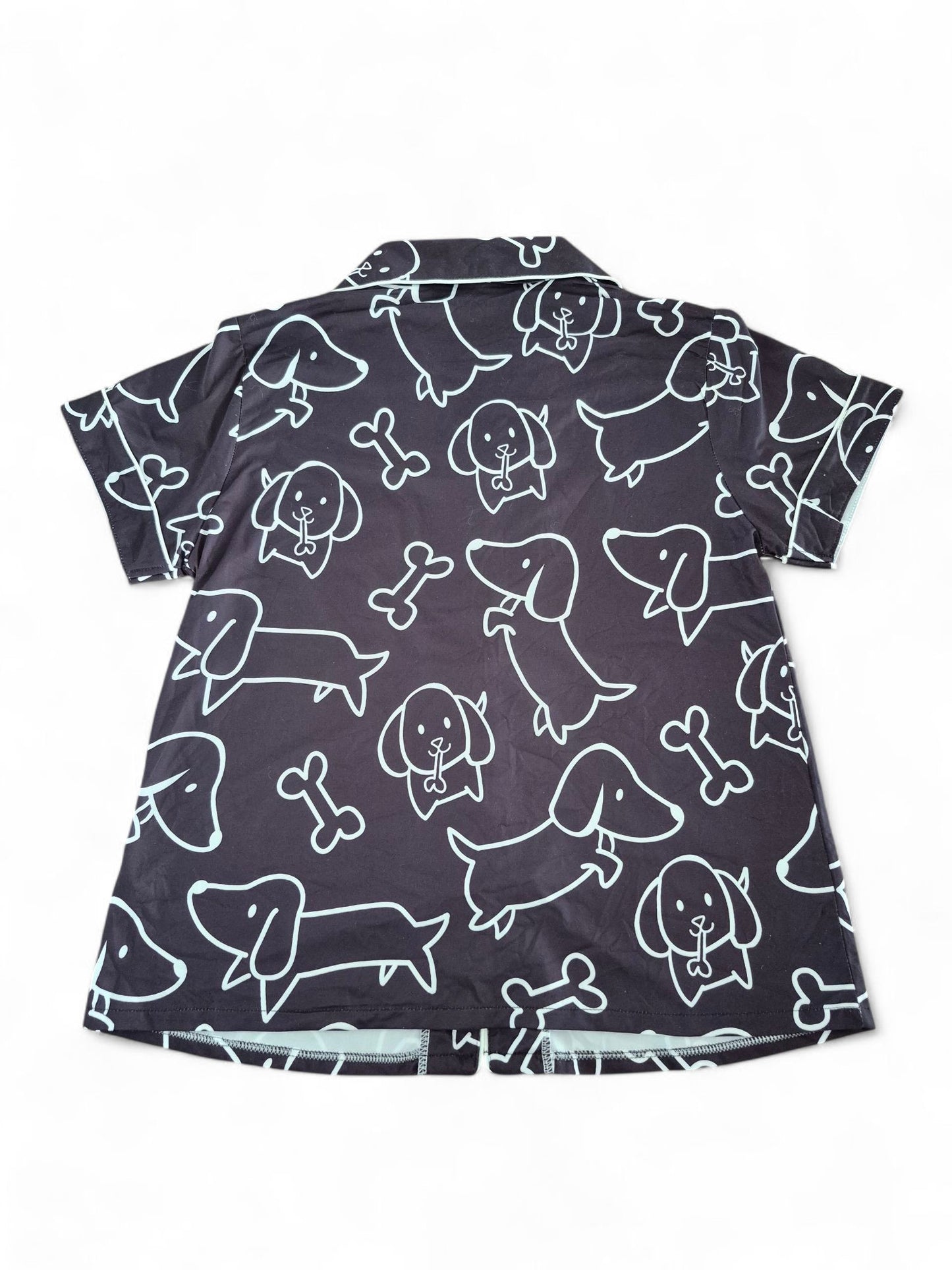 Teckel dames pyjama zwart-wit