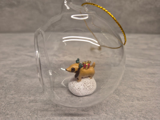 Glazen kerstbal 'rudolph het teckeltje'