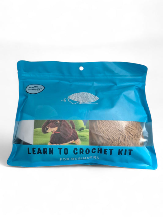 DIY haakpakket chocotan en black & tan teckel staand