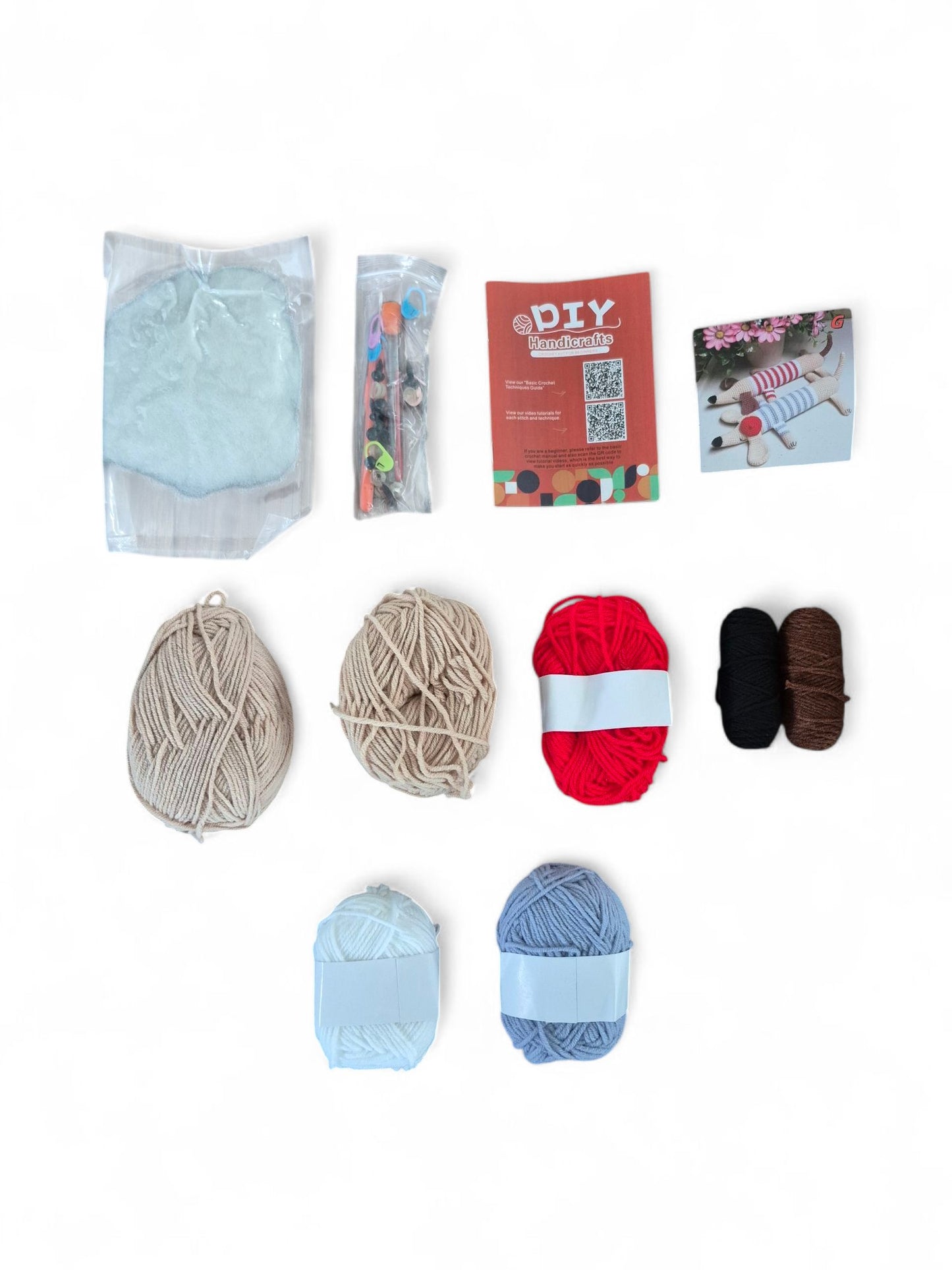 DIY haakpakket teckels met gestreepte truitjes