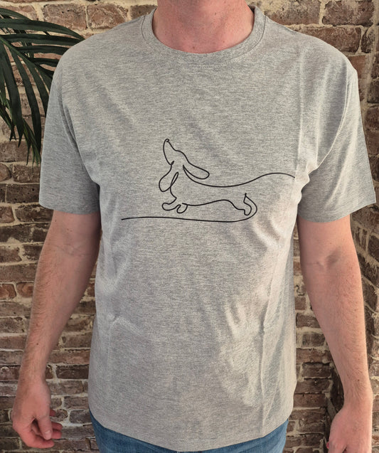 Heren teckel t-shirt