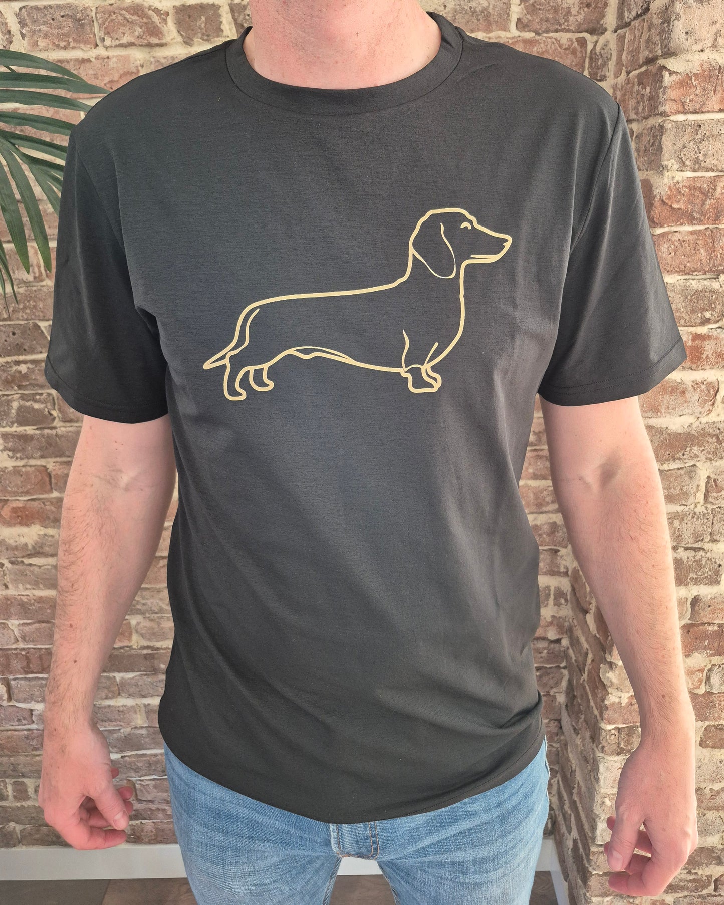 Heren t-shirt met teckel