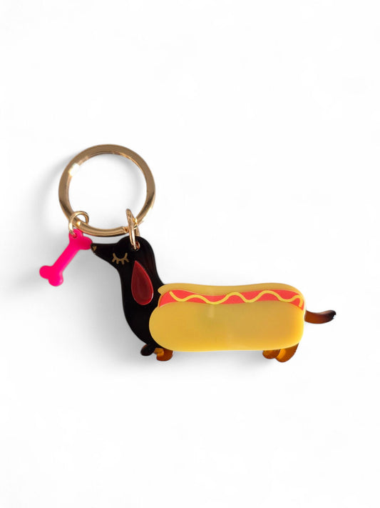 Grappige hotdog sleutelhanger