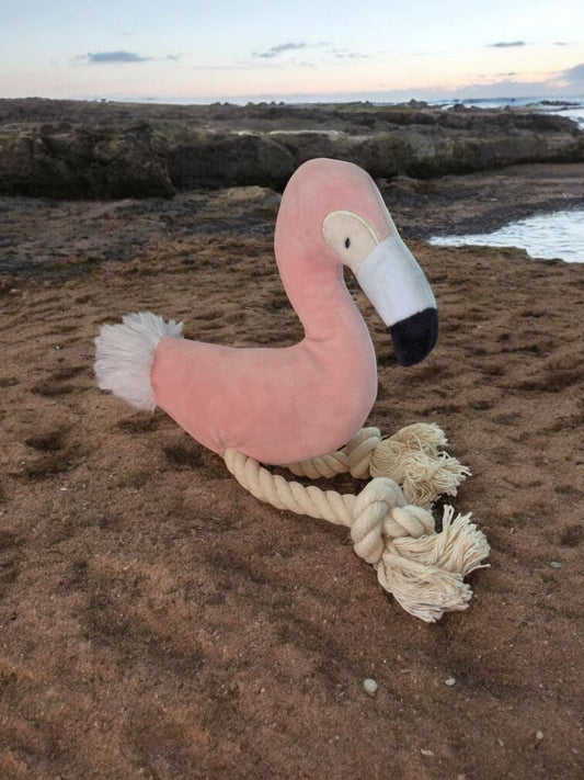 Pluchen flamingo met squeaker (piep)