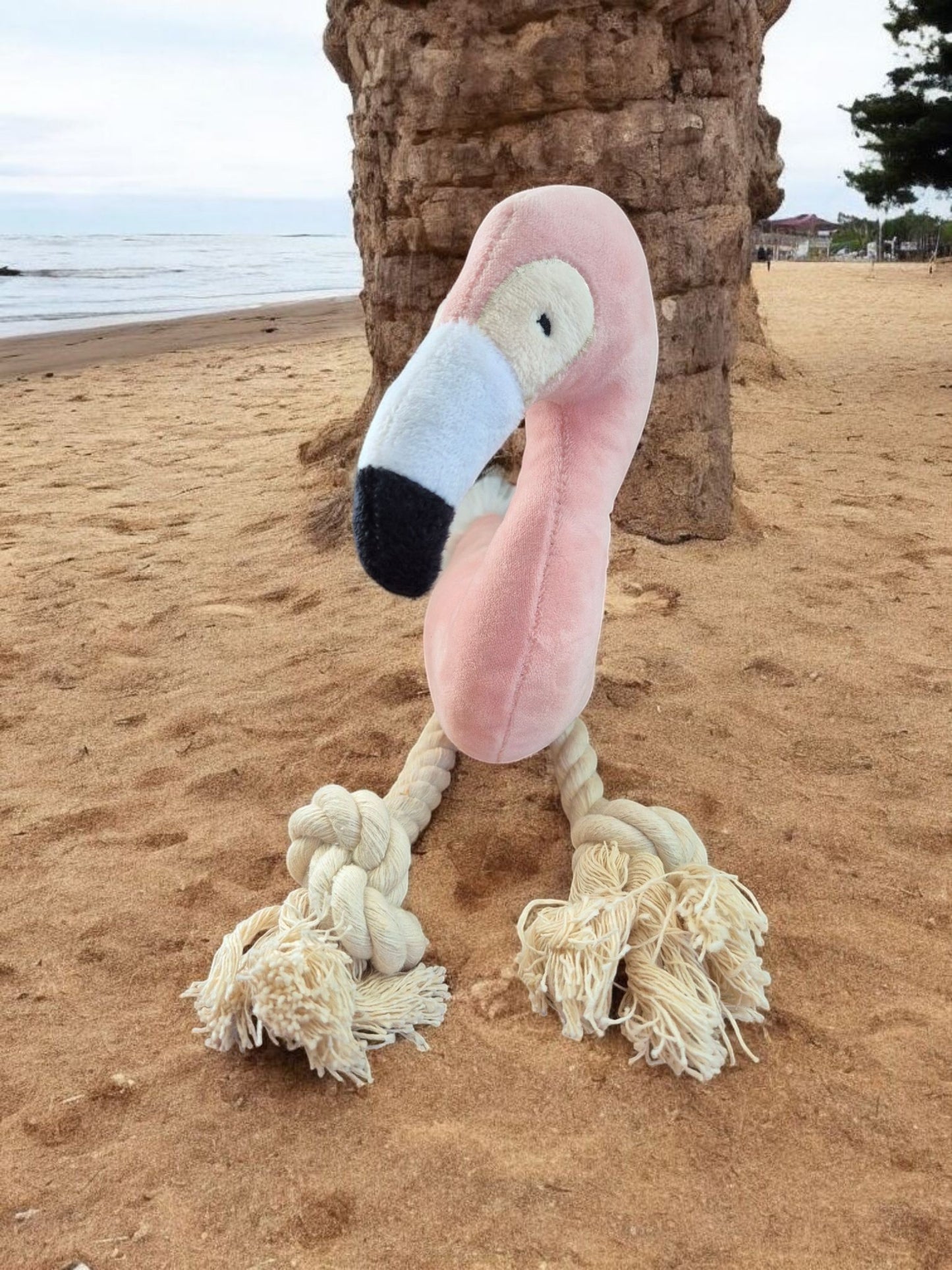 Pluchen flamingo met squeaker (piep)