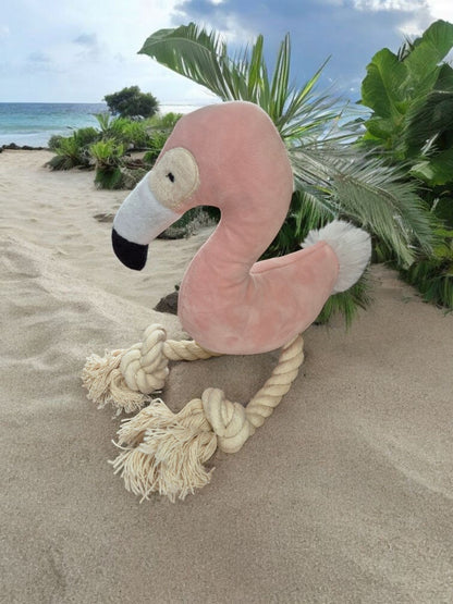 Pluchen flamingo met squeaker (piep)