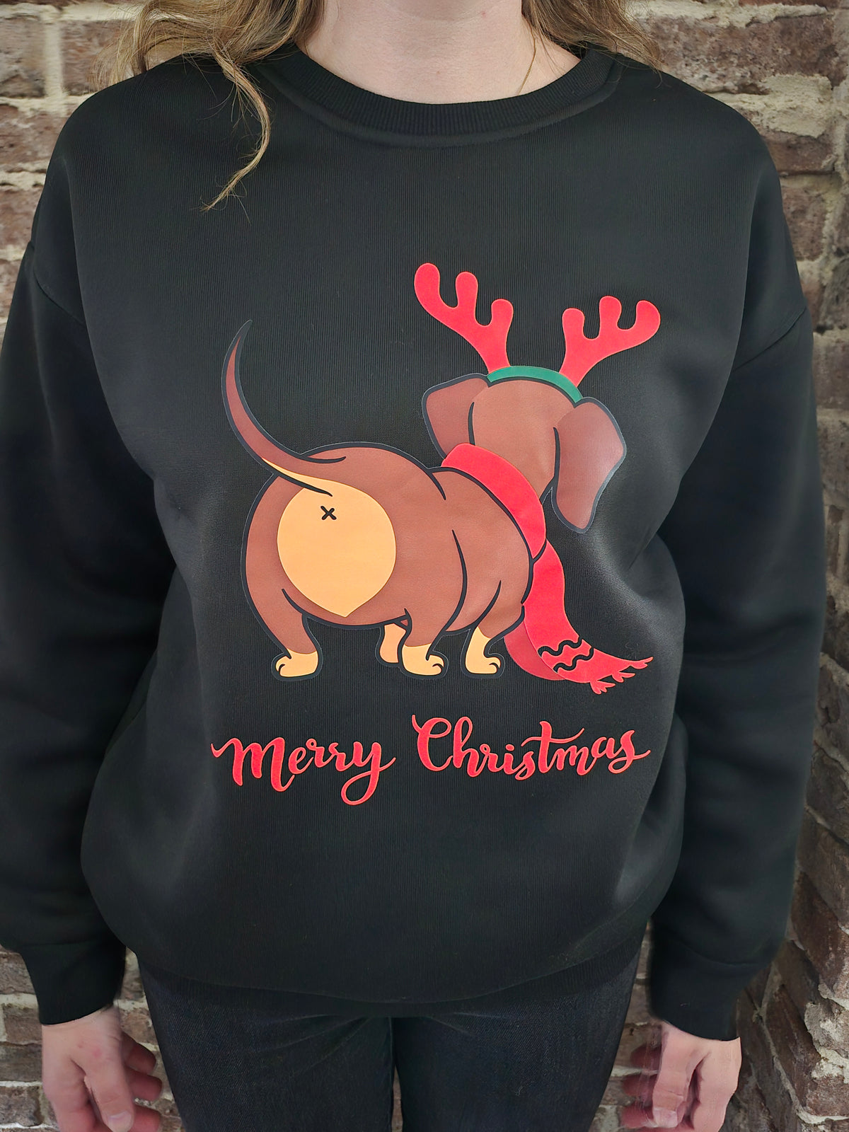 Merry Christmas teckel kersttrui (dames)
