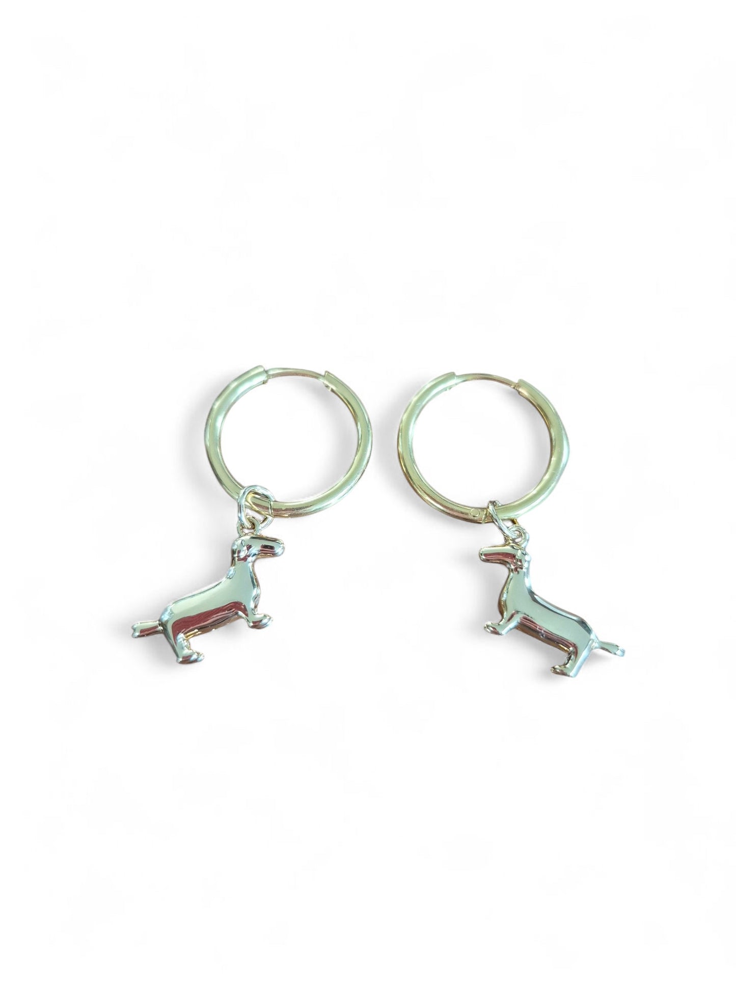 Oorringen met vergulde teckels