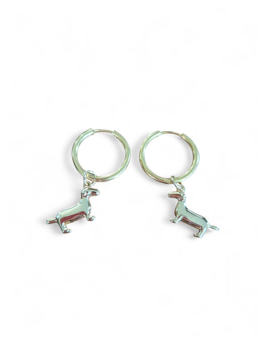 Oorringen met vergulde teckels