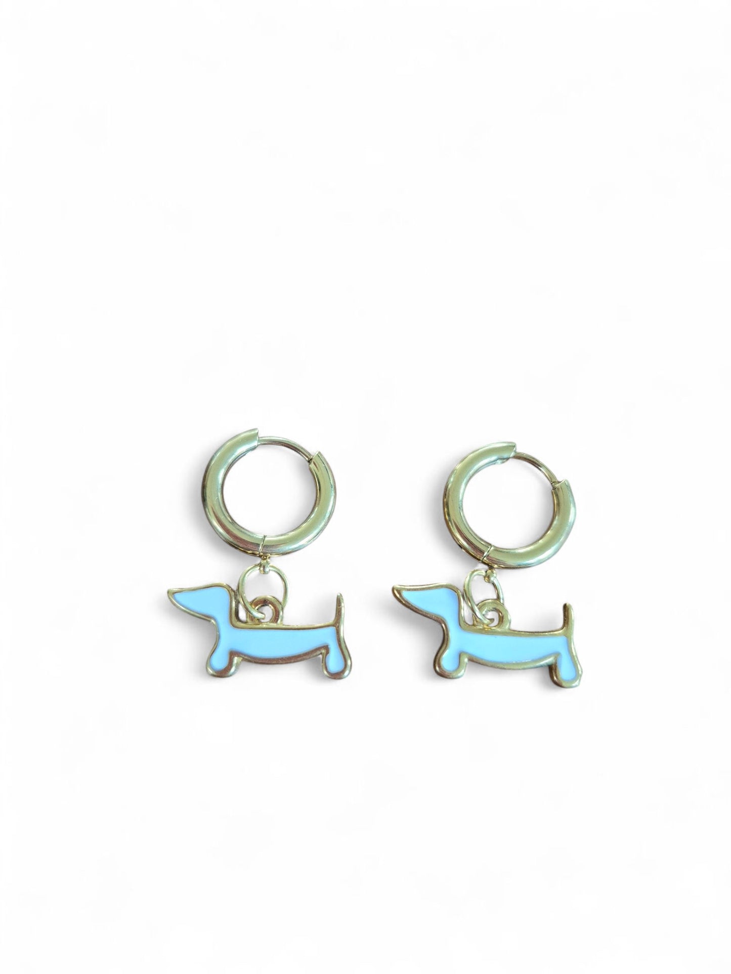 Oorringen met vergulde teckeltjes, wit of zwart