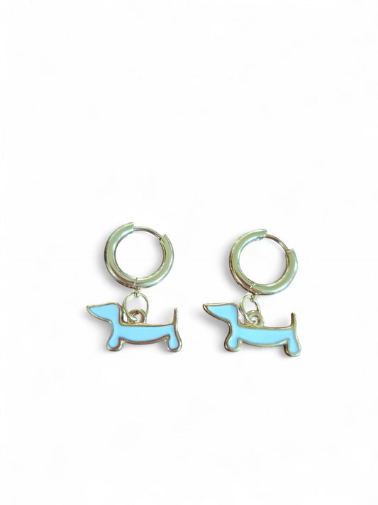 Oorringen met vergulde teckeltjes, wit of zwart